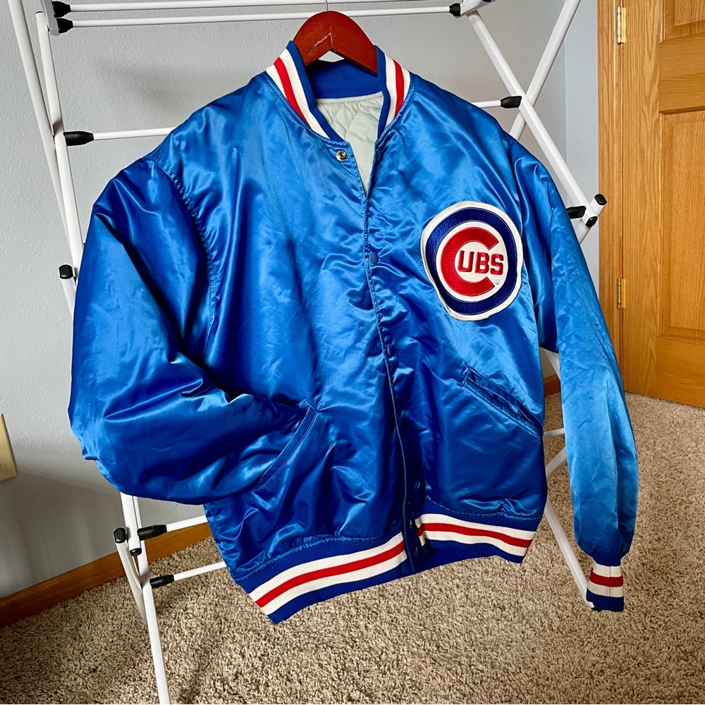 Vintage 90s MLB Chicago Cubs Satin Varsity Jacket